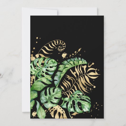 Einladung von Junggeselinnen-Abschied Tropenblätte (Rückseite)