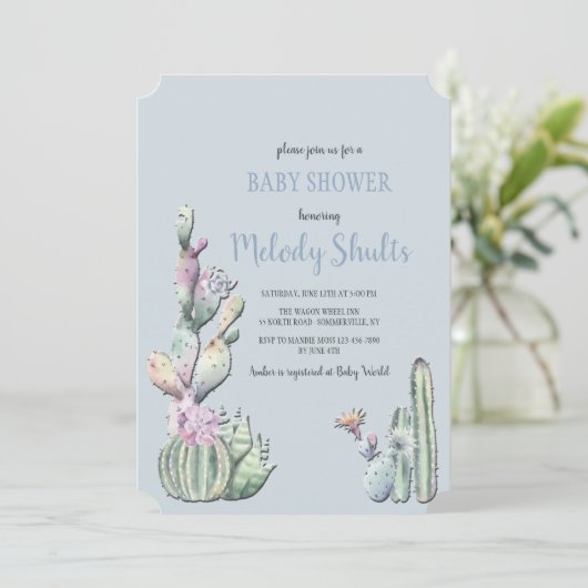 Einladung von Kaktus-Blume (Stehend Vorderseite)