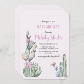 Einladung von Kaktus-Blume (Vorne/Hinten)