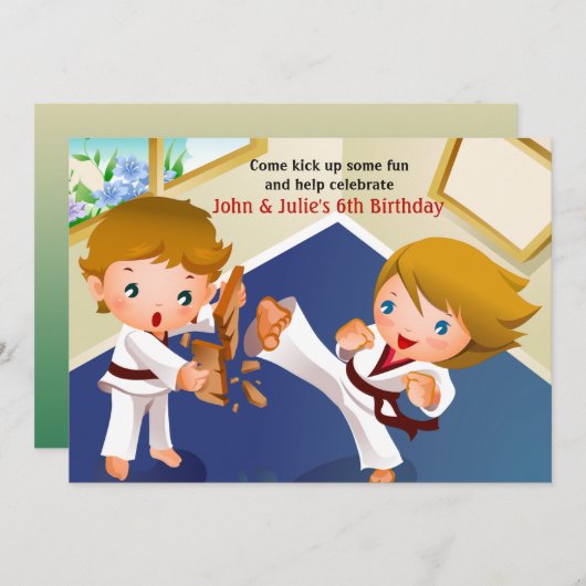 Einladung von Karate Kids (Vorne/Hinten)