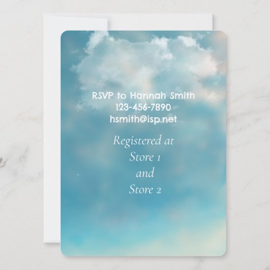 Einladung von Kätzchen in der Wolkendusche (Rückseite)