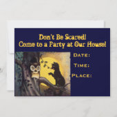 Einladung von Katzenwelpen und Vintagen Halloween- (Rückseite)