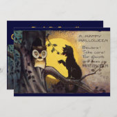 Einladung von Katzenwelpen und Vintagen Halloween- (Vorne/Hinten)