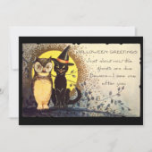 Einladung von Katzenwelpen und Vintagen Halloween- (Vorderseite)
