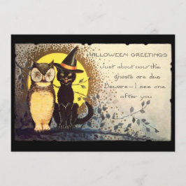 Einladung von Katzenwelpen und Vintagen Halloween-