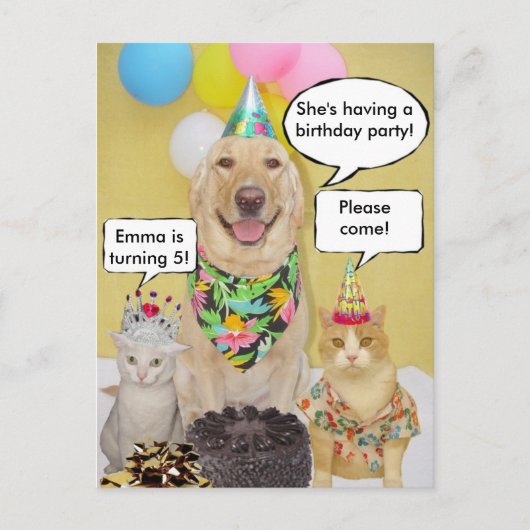 Einladung von Kid auf Postkarte (Vorderseite)