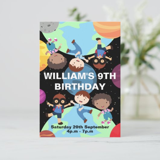 Einladung von Kid Birthday (Stehend Vorderseite)