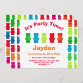 Einladung von Kid Gummy Bear Candy zum Geburtstag (Vorne/Hinten)