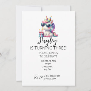 Einladung von Kid`s Unicorn 3. Geburtstag
