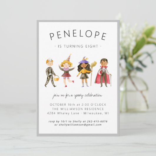 Einladung von Kids Halloween-Party (Stehend Vorderseite)
