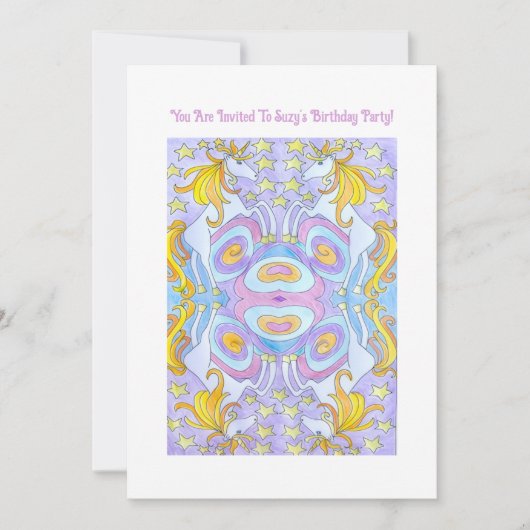 Einladung von Kids Unicorn (Vorderseite)