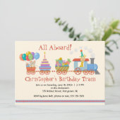 Einladung von Kindergeburtstag-Train (Stehend Vorderseite)