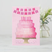 Einladung von Kindergeburtstagen - Hübsch in Rosa (Stehend Vorderseite)