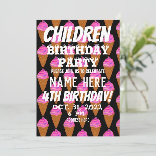 EINLADUNG VON KINDERN (Stehend Vorderseite)