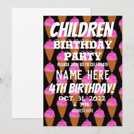 EINLADUNG VON KINDERN (Vorne/Hinten)