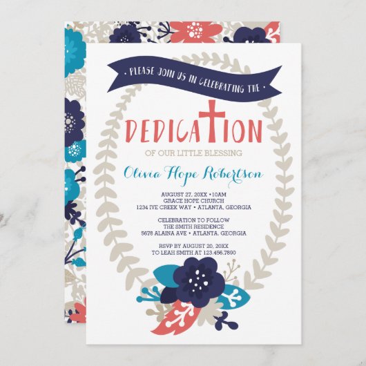 Einladung von Kindern, blühend, zeitgenössisch (Vorne/Hinten)