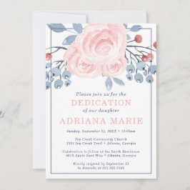 Einladung von Kindern, Taufen, Blume