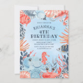 Einladung von Kindern unter dem Meer zum Geburtsta (Vorderseite)