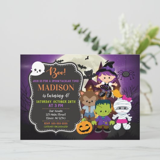 Einladung von Kindern zu Geburtstag (Stehend Vorderseite)