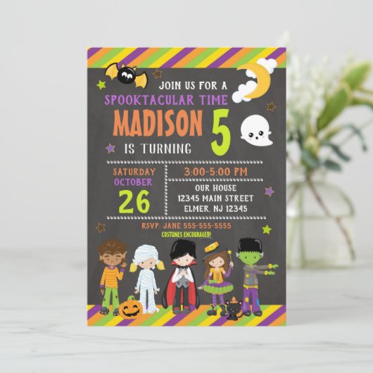 Einladung von Kindern zu Geburtstag (Stehend Vorderseite)