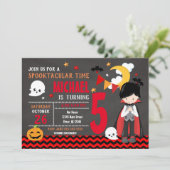 Einladung von Kindern zu Geburtstag - Vampire-Part (Stehend Vorderseite)