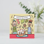 Einladung von Kindern zum Geburtstag (Stehend Vorderseite)