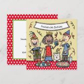 Einladung von Kindern zum Geburtstag (Vorne/Hinten)