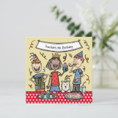 Einladung von Kindern zum Geburtstag (Stehend Vorderseite)