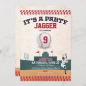 Einladung von Kindern zum Geburtstag (Baseball) (Vorne/Hinten)