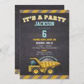 Einladung von Kindern zum Geburtstag (Bau) (Vorne/Hinten)