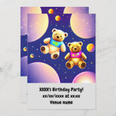 Einladung von Kindern zur Geburtstagsparty (Vorne/Hinten)