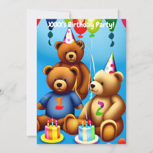 Einladung von Kindern zur Geburtstagsparty (Vorderseite)