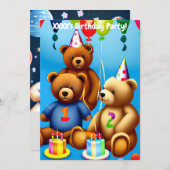 Einladung von Kindern zur Geburtstagsparty (Vorne/Hinten)