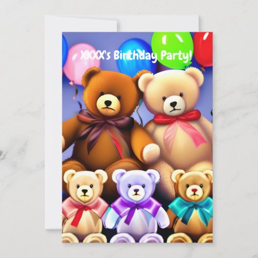 Einladung von Kindern zur Geburtstagsparty (Vorderseite)