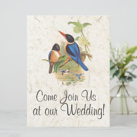 Einladung von Kingfisher Bird Wildlife Animal Wedd (Stehend Vorderseite)