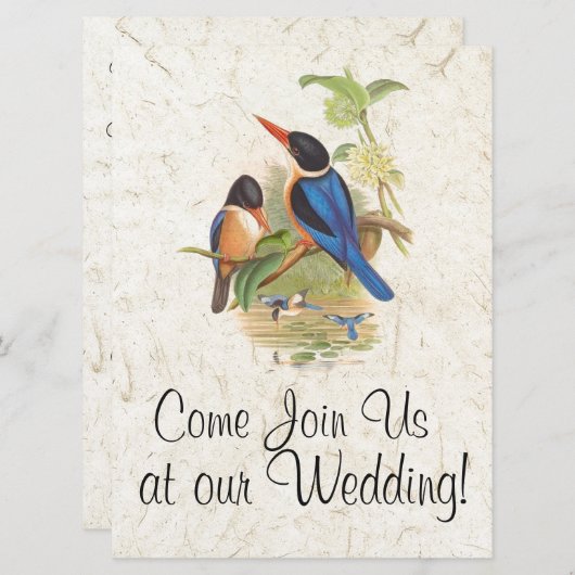 Einladung von Kingfisher Bird Wildlife Animal Wedd (Vorne/Hinten)