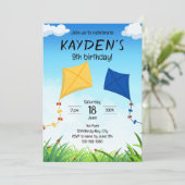 Einladung von Kite Birthday (Stehend Vorderseite)
