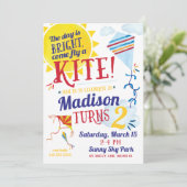 Einladung von Kite Flying Birthday (Stehend Vorderseite)