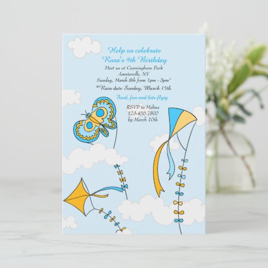 Einladung von Kite Sky (Stehend Vorderseite)