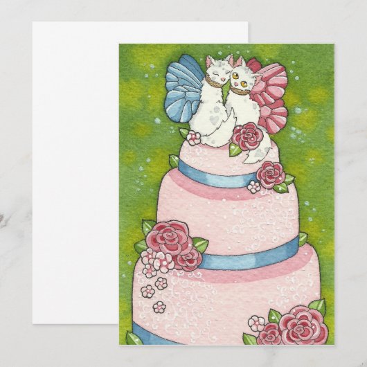 Einladung von Kitty Fairy Wedding Cake (Vorne/Hinten)