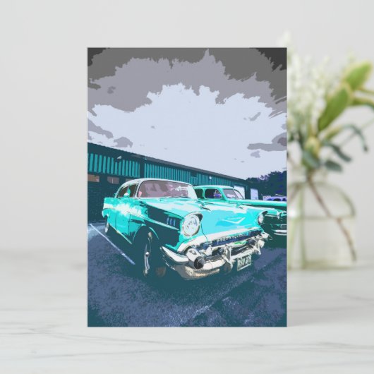 Einladung von klassischen Autos (Stehend Vorderseite)