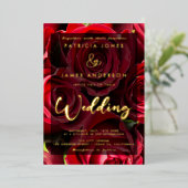 Einladung von klassischen Rote Rosen zum Hochzeits (Stehend vorne)