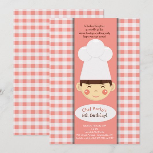 Einladung von kleinen Koch (Vorne/Hinten)