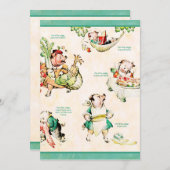 Einladung von kleinen Schweinen (Vorne/Hinten)