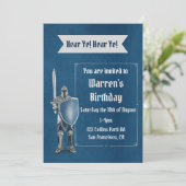 Einladung von Knight Birthday (Stehend Vorderseite)