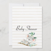 Einladung von Koala Bear and Foliage Baby Shower (Rückseite)
