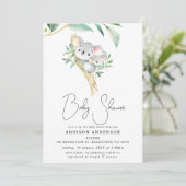 Einladung von Koala Bear und Joey Foliage Babydusc (Stehend Vorderseite)