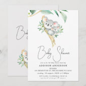 Einladung von Koala Bear und Joey Foliage Babydusc (Vorne/Hinten)