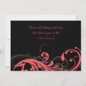 Einladung von Korallen, Braunen, Schwarzen Flora (Rückseite)