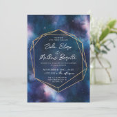 Einladung von Kosmos, Galactic Space Wedding Einla (Stehend Vorderseite)